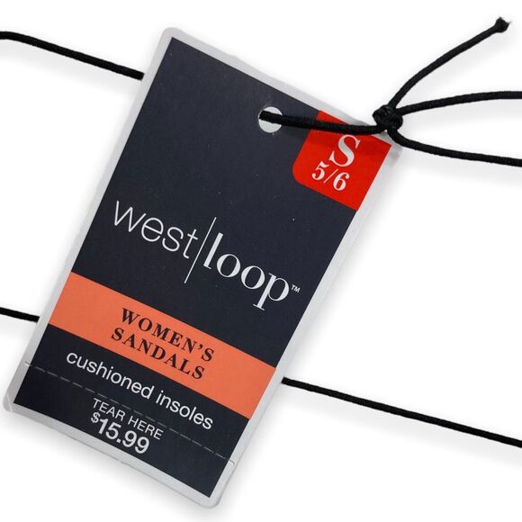 WOMEN'S SMALL (5/6) Metallic Gold Casual Flat Crossover Slide Sandals Cushioned - Picture 13 of 14